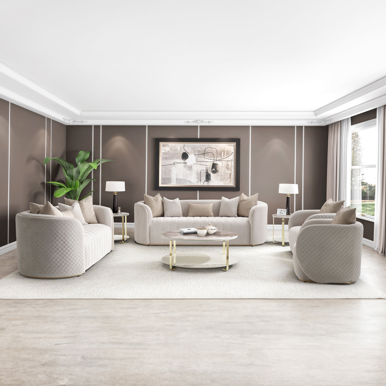 Ariana Beige Sofa - Ornate Home