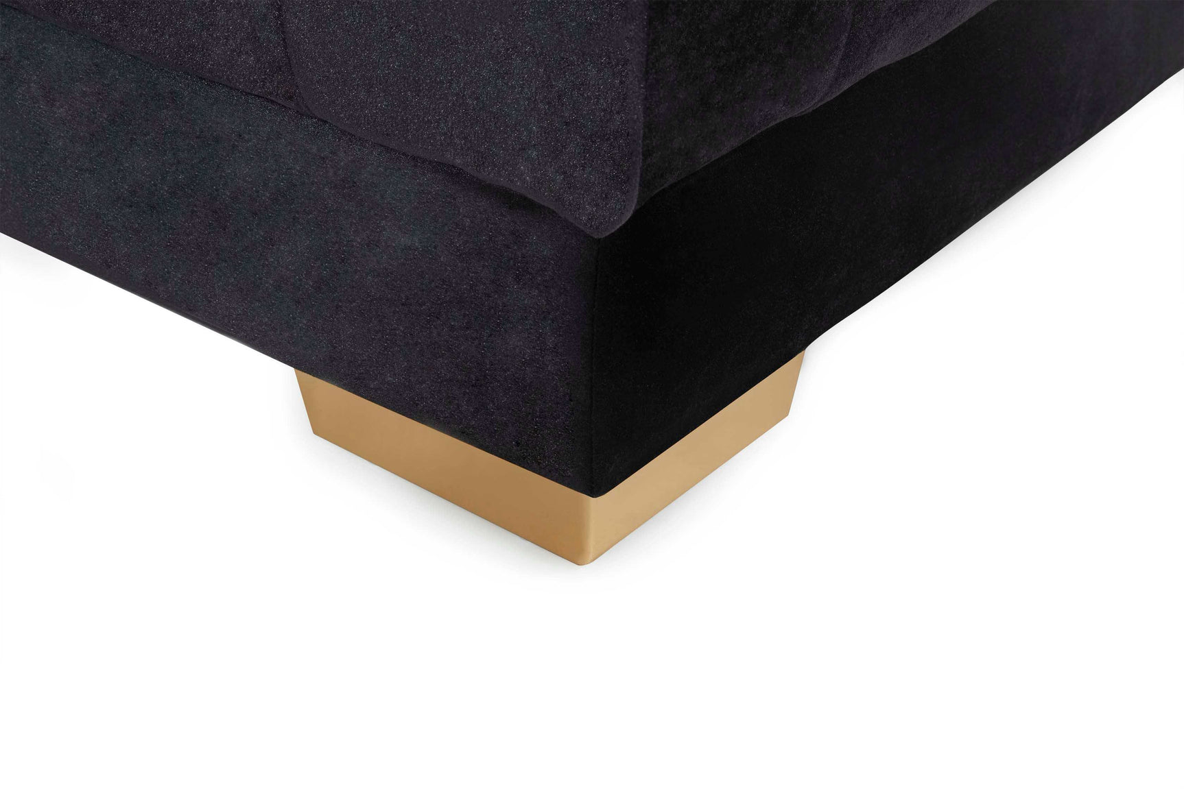 Ariana Black Velvet Double Chaise Sectional Sofa - Ornate Home