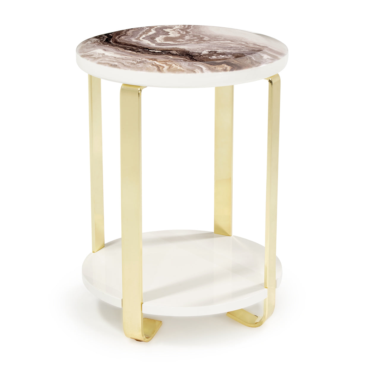 Ariana Gold Chairside Table - Ornate Home