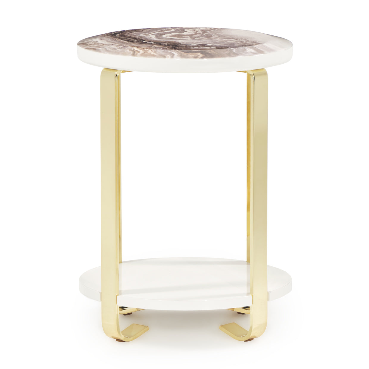 Ariana Gold Chairside Table - Ornate Home