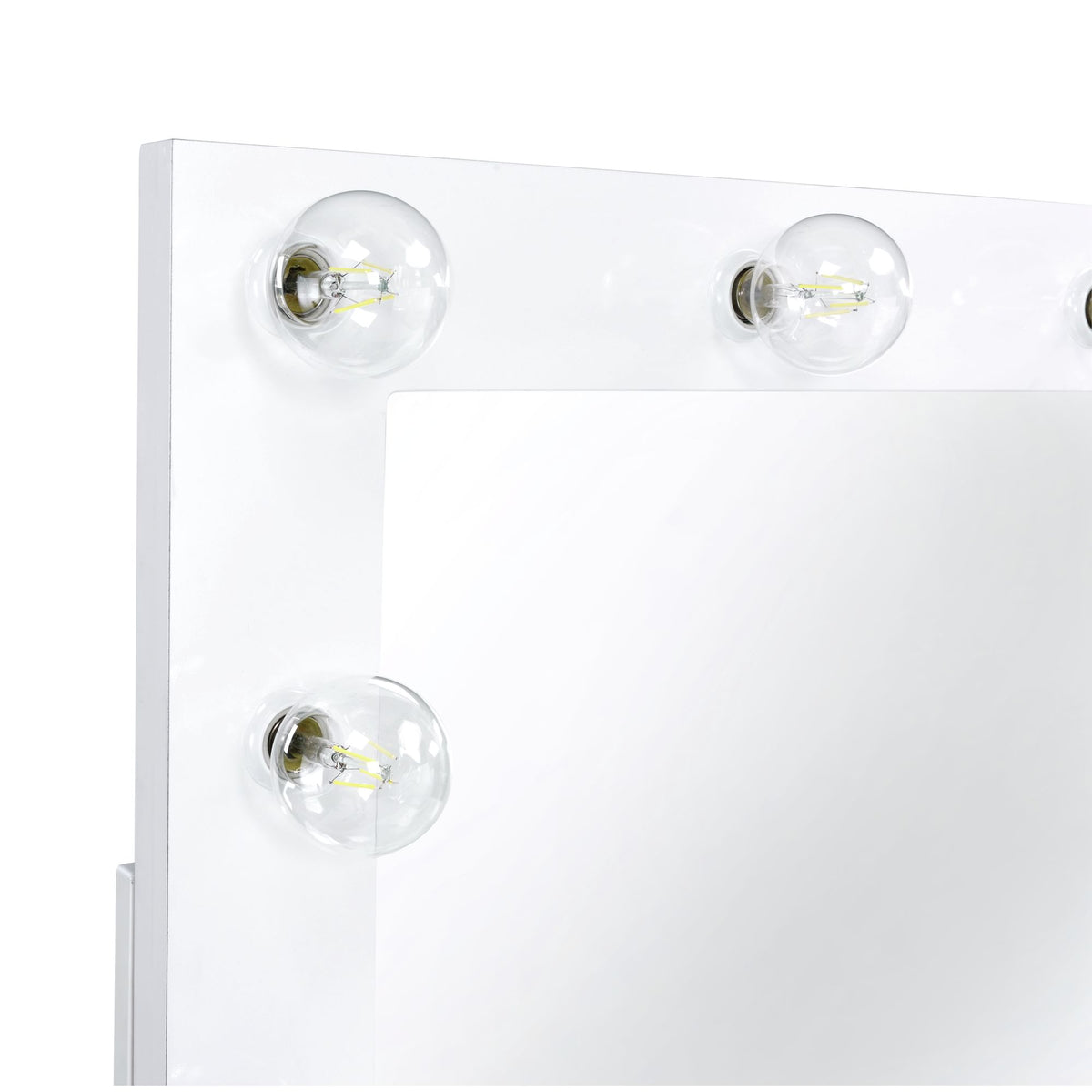 Ariana White Vanity Set with Lightbulbs - Ornate Home