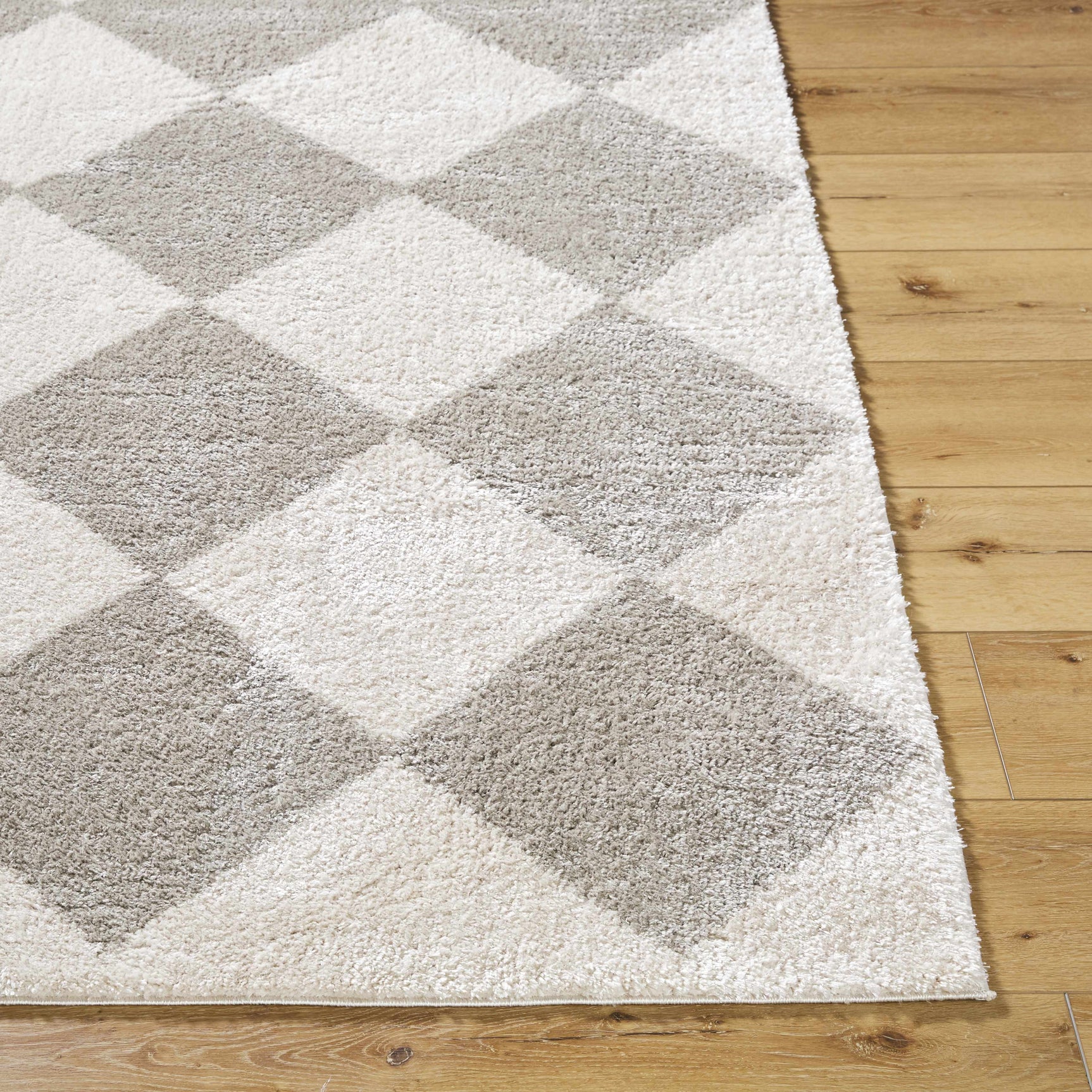 Arilla Gray Washable Diamond Area Rug - Ornate Home