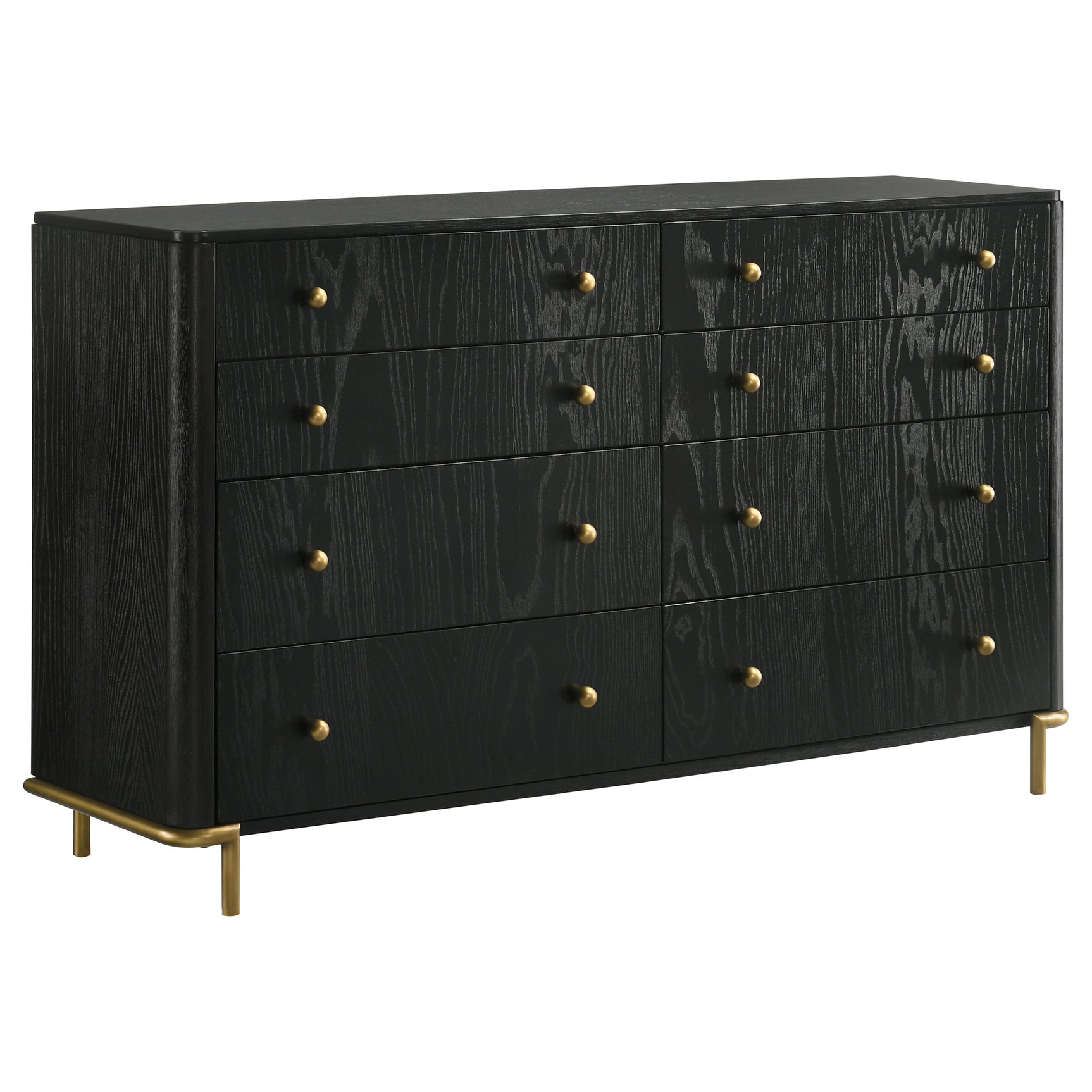 Arini Black / Natural 5-piece Eastern King Rattan Bedroom Set - Ornate Home
