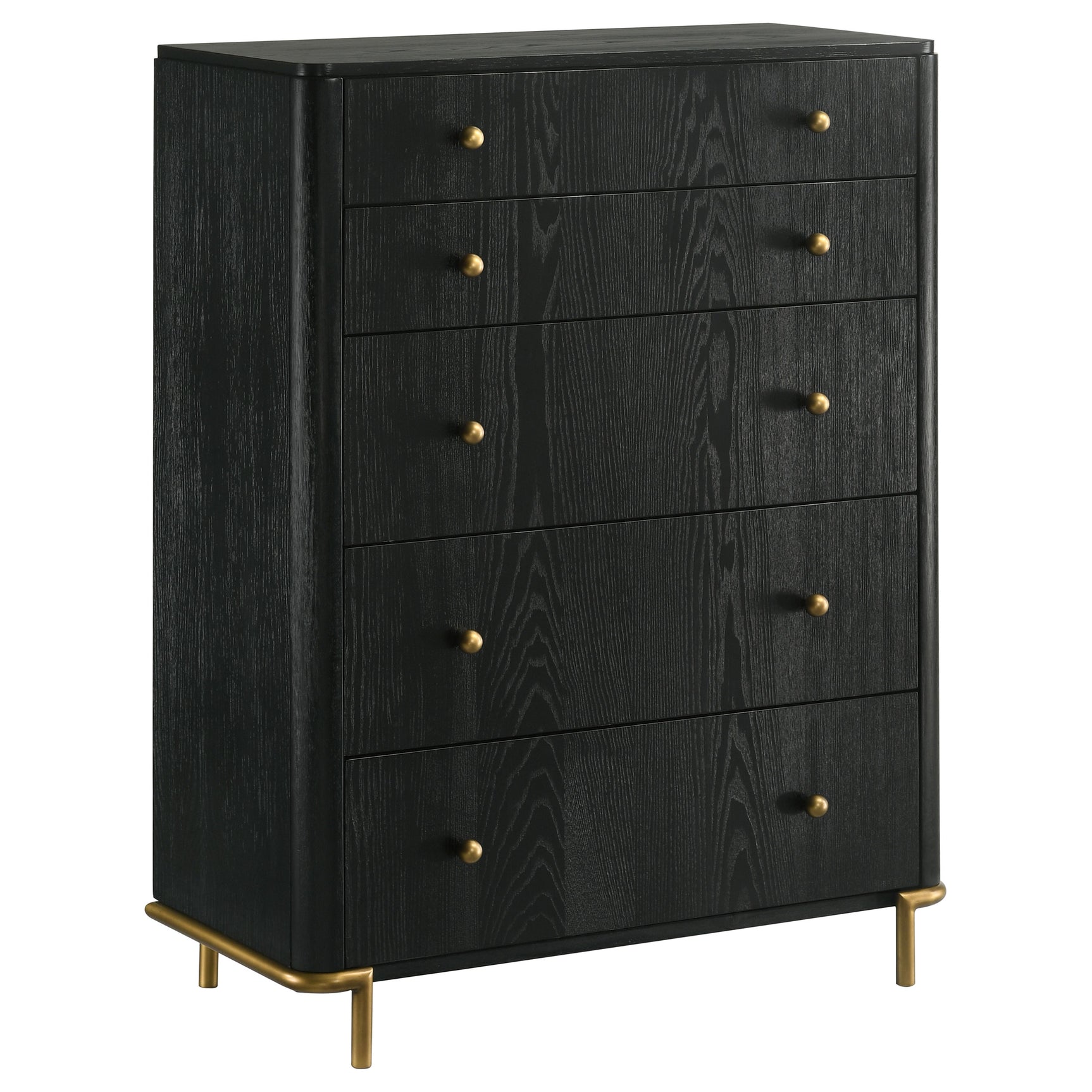 Arini Black / Natural 5-piece Eastern King Rattan Bedroom Set - Ornate Home