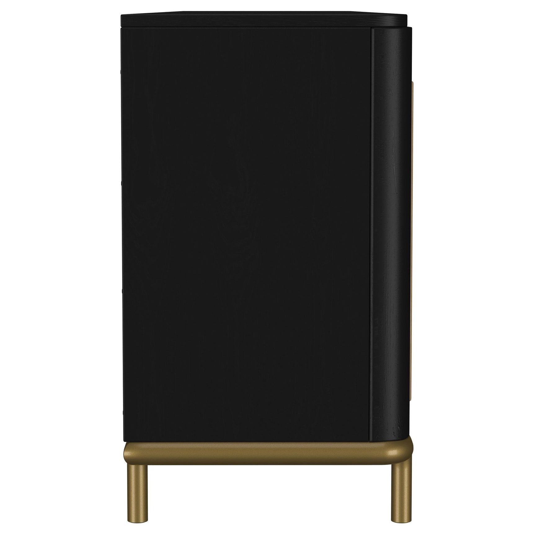 Arini Black Rattan Cane 2-door TV Stand Media Console - Ornate Home