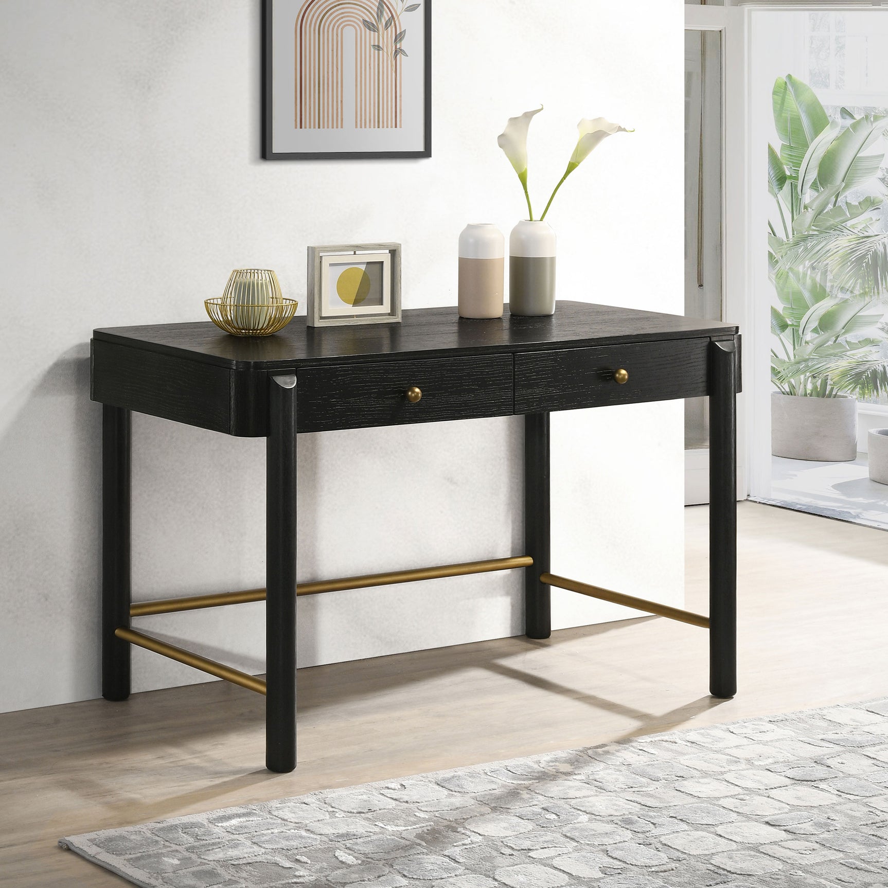 Arini Black Vanity Desk - Ornate Home