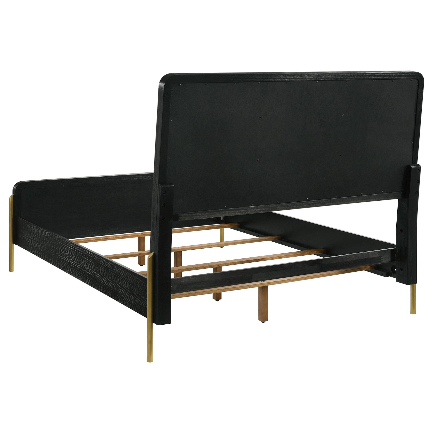 Arini Cream and Black 56-inch California King Panel Bed - Ornate Home