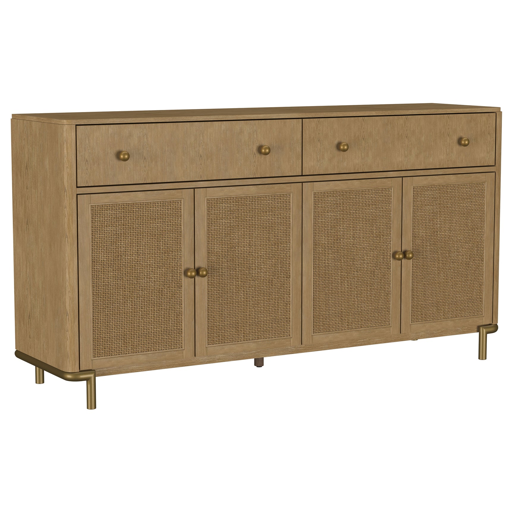 Arini Sand Wash 2-drawer Cane Door Dining Sideboard Server - Ornate Home