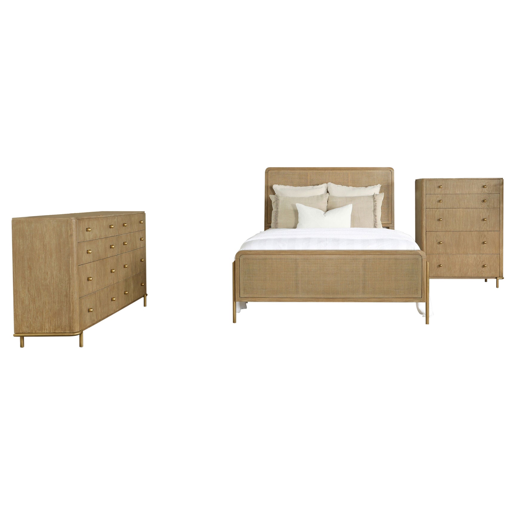 Arini Sand Wash And Natural 3-Piece Queen Bedroom Set Cane - Ornate Home
