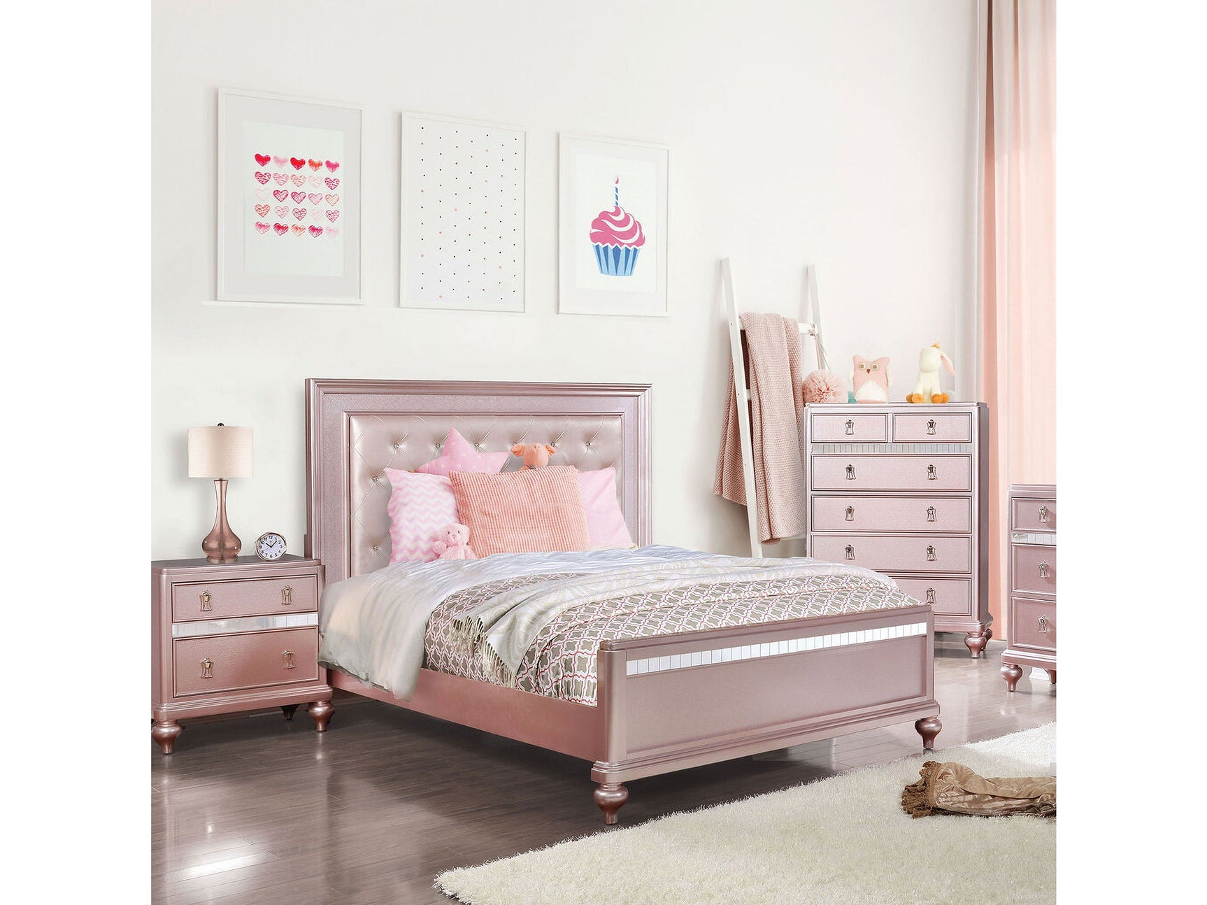Ariston Rose Gold Twin Bed - Ornate Home