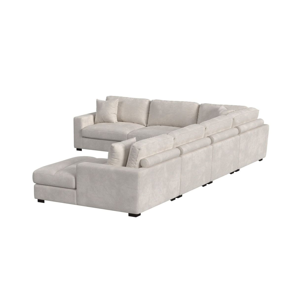 Arizona Steno Beige 7-Piece Modular Sectional with RHF Chaise - Ornate Home