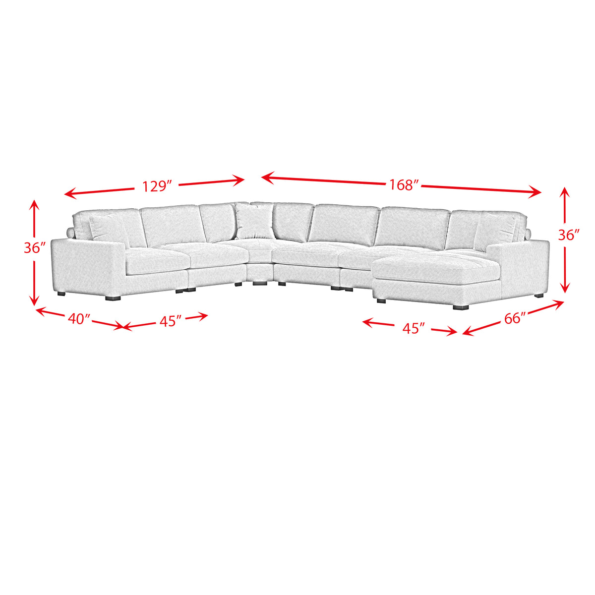 Arizona Steno Beige 7-Piece Modular Sectional with RHF Chaise - Ornate Home