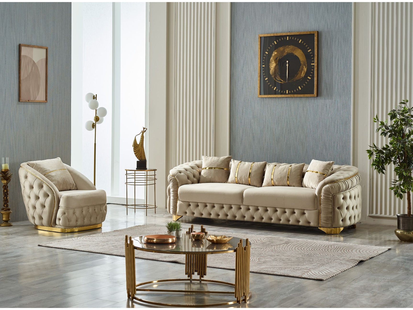 Arizona Beige Stationary Sofa