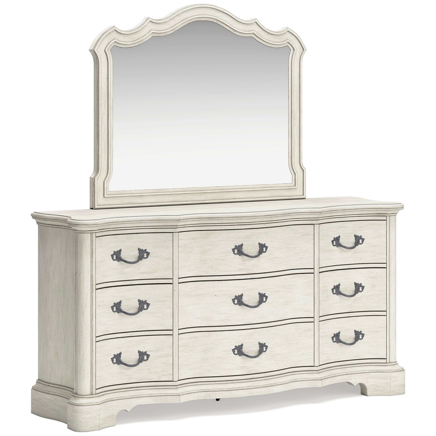 Arlendyne Antique White Dresser & Mirror - Ornate Home
