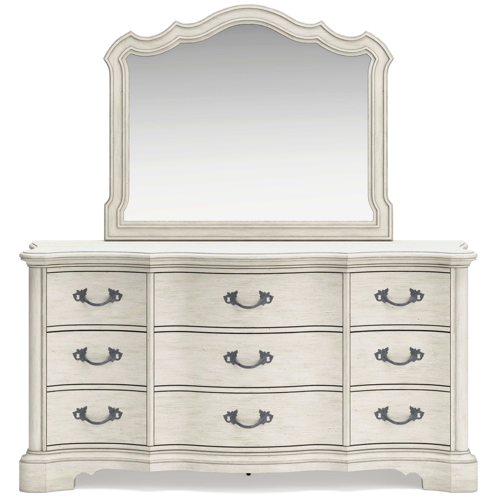 Arlendyne Antique White Dresser & Mirror - Ornate Home