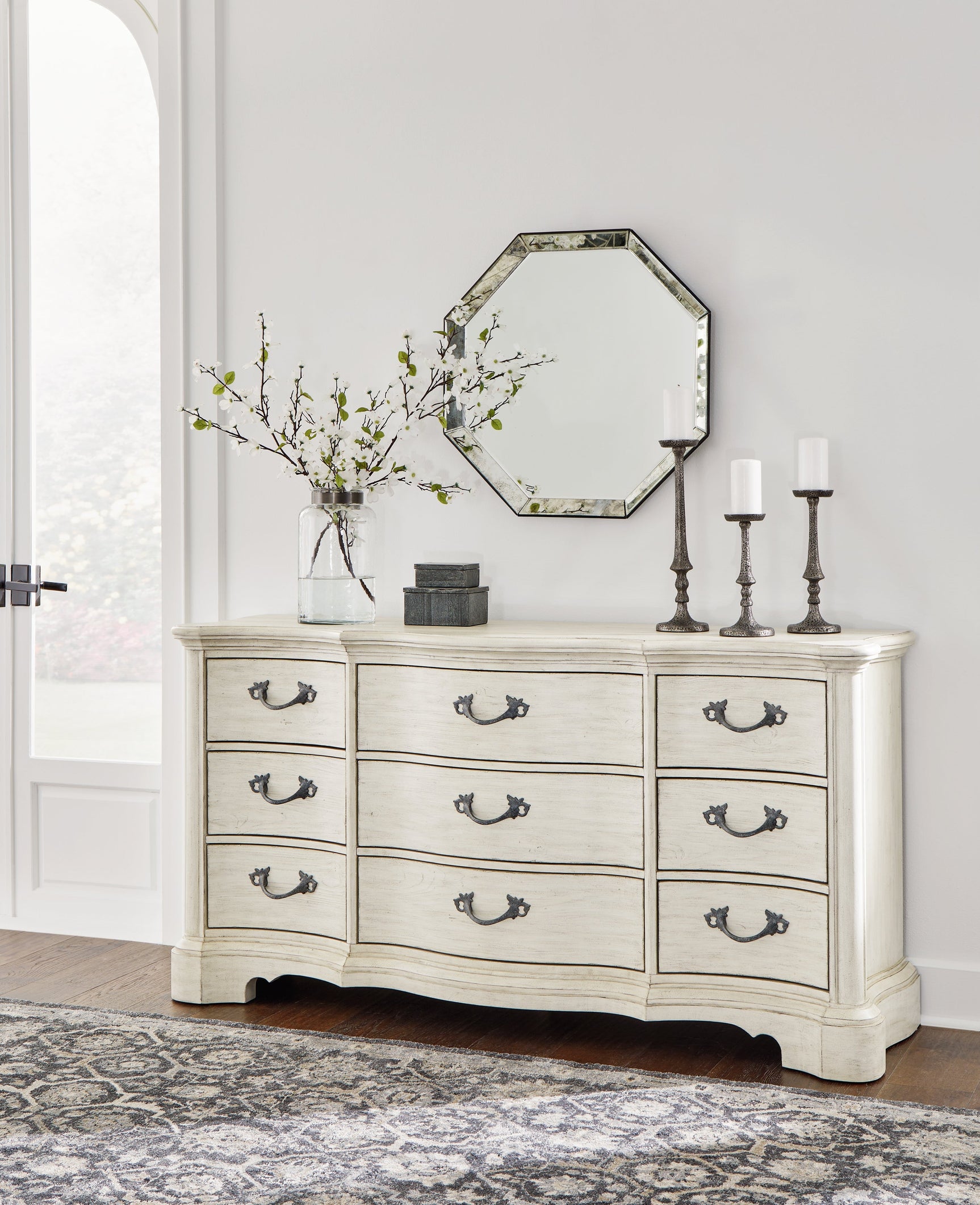 Arlendyne Antique White Dresser - Ornate Home