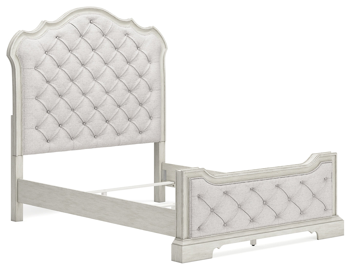 Arlendyne Queen Upholstered Bedroom set with, Dresser and Mirror - Ornate Home