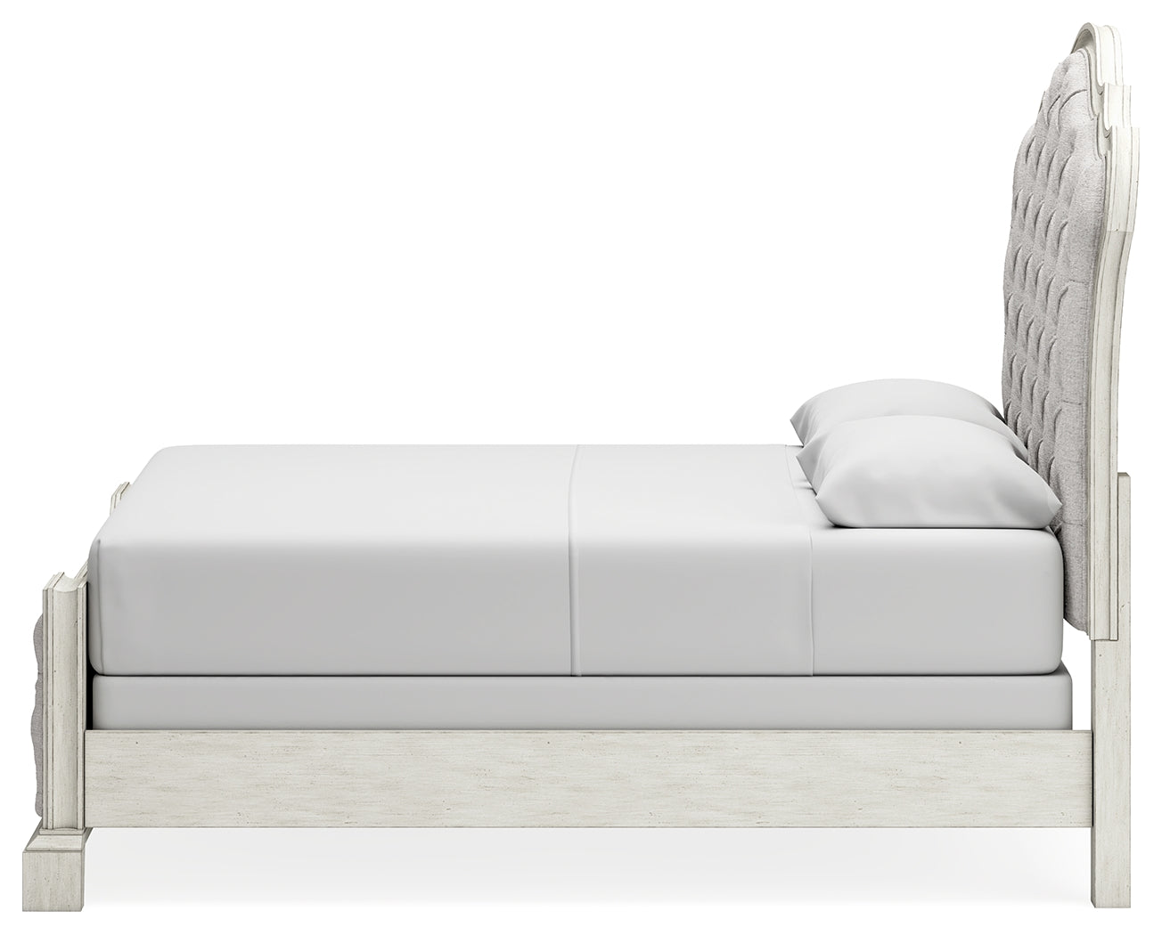 Arlendyne Queen Upholstered Bedroom set with, Dresser and Mirror - Ornate Home