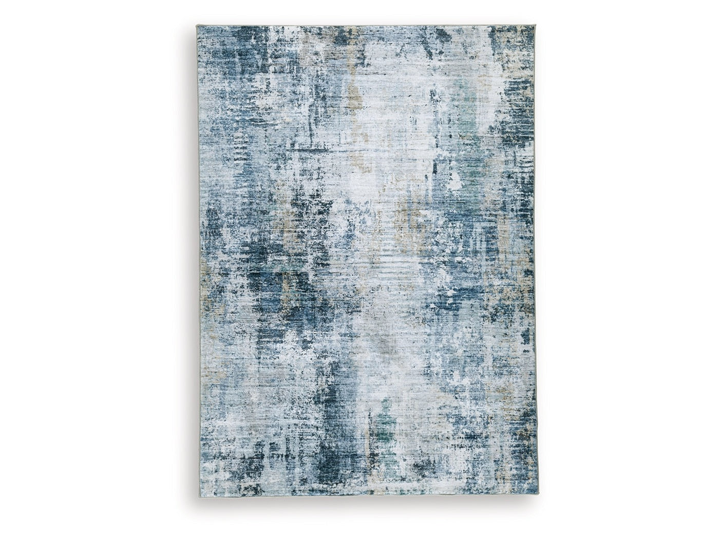 Arlenmont Blue/White/Brown Memory Foam Medium Rug - Ornate Home