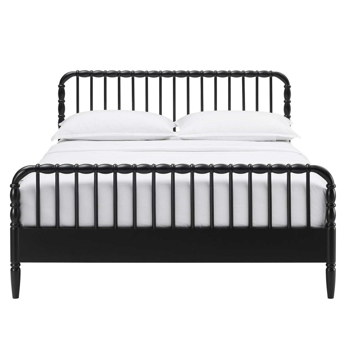 Arlette Black Queen Size Wood Spindle Bed Frame - Ornate Home