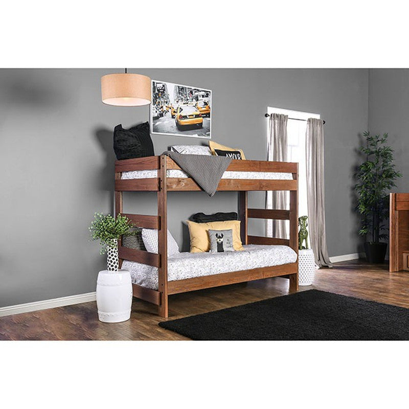 Arlette Mahogany Twin/Twin Bunk Bed - Ornate Home