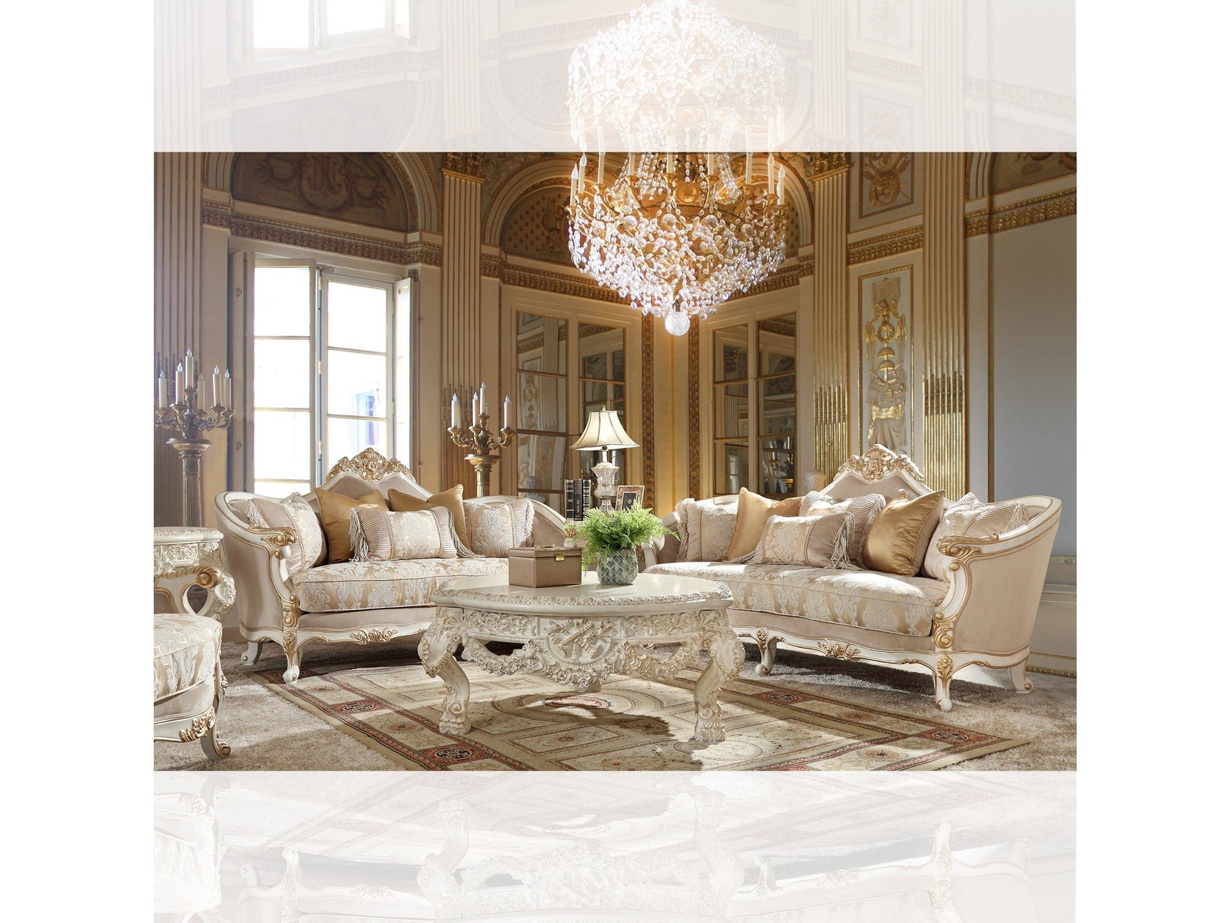 Arlington Ivory 3pc Living Room Set / HD-2669 - Ornate Home
