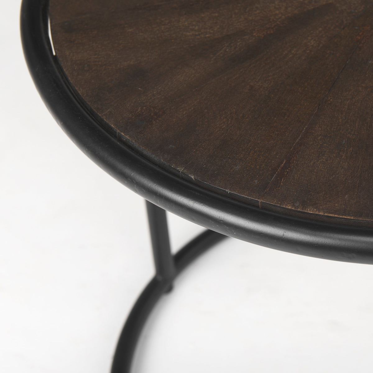 Arlo Brown/Black Wood Metal End Table - Ornate Home