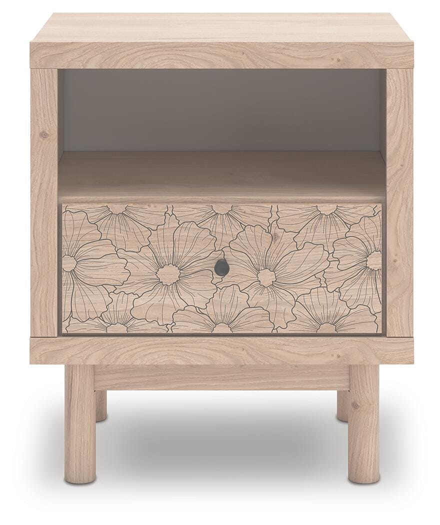 Arloster Brown/Tan/White Full Panel Storage Bed, Dresser, Mirror and Nightstand - Ornate Home