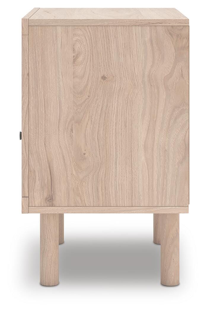 Arloster Brown/Tan/White Full Panel Storage Bed, Dresser, Mirror and Nightstand - Ornate Home