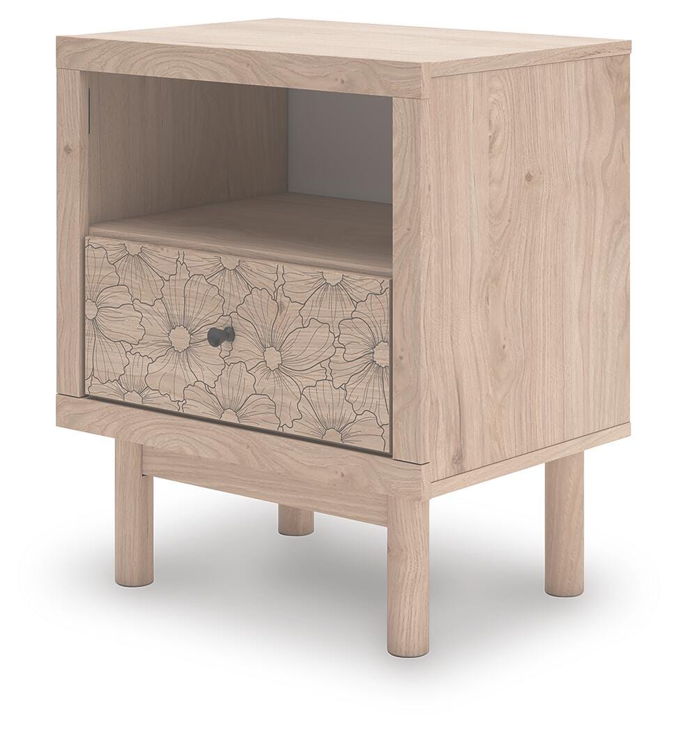 Arloster Brown/Tan/White Full Panel Storage Bed, Dresser, Mirror and Nightstand - Ornate Home