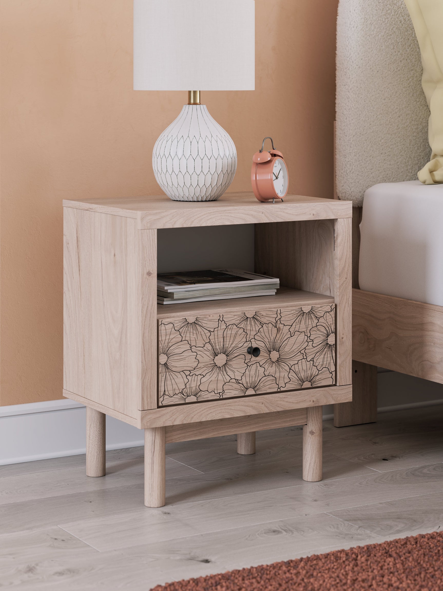 Arloster Tan One Drawer Nightstand (Online Special Price) - Ornate Home