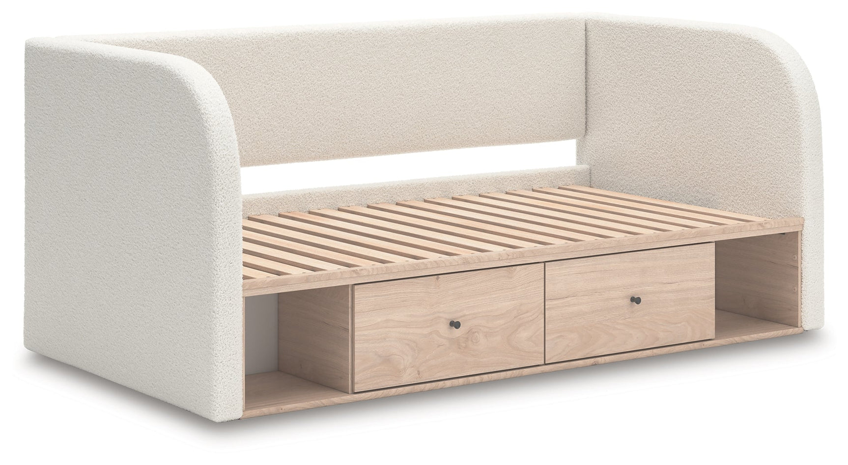 Arloster Tan/White Full Upholstered Day Bed with Storage (Online Special Price) - Ornate Home