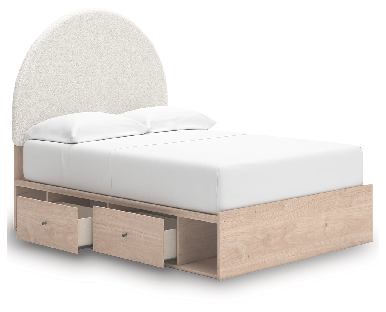 Arloster Tan/White Full Upholstered Panel Bed with Storage (Online Special Price) - Ornate Home