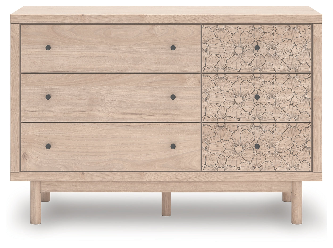 Arloster White/Tan Twin Day Bed with Storage, Dresser and Nightstand - Ornate Home