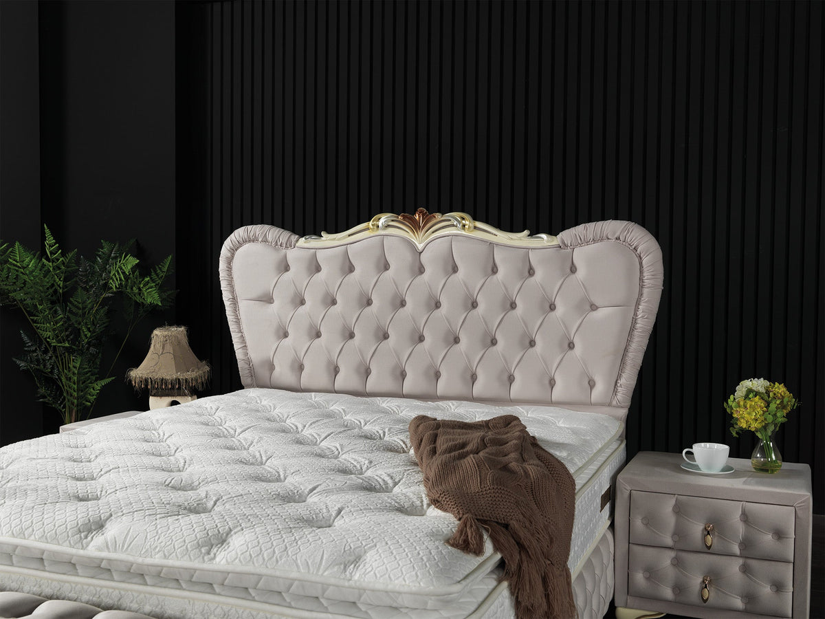 Armada Cream Storage Bed With Headboard - Ornate Home
