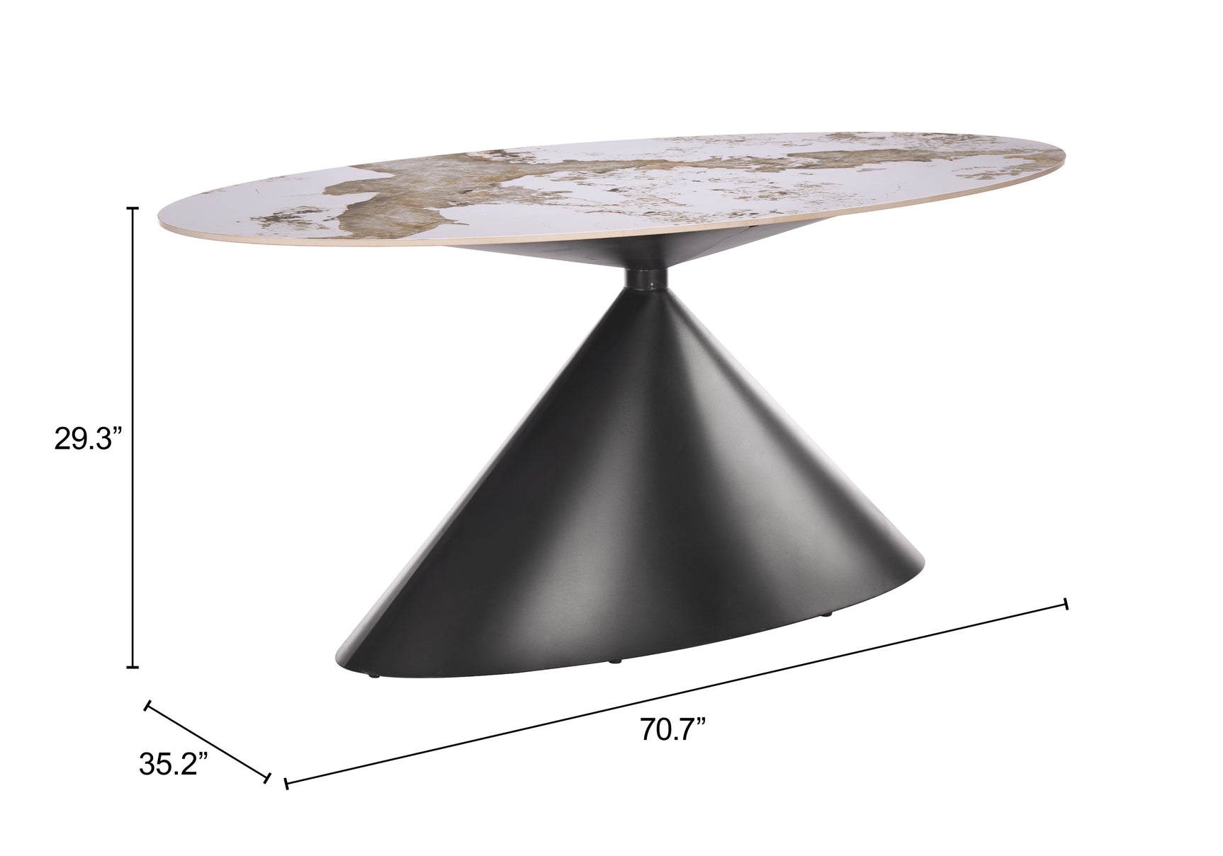 Armana White & Brown Dining Table - Ornate Home