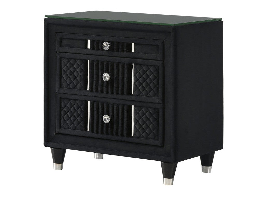 Armany Black Nightstand - Ornate Home