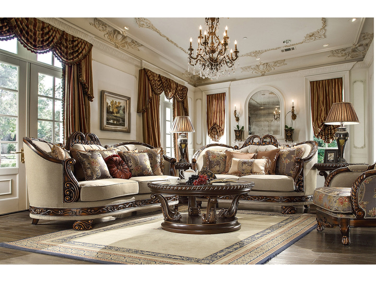 Armonia Mohagany 3pc Living Room Set / HD-1623 - Ornate Home