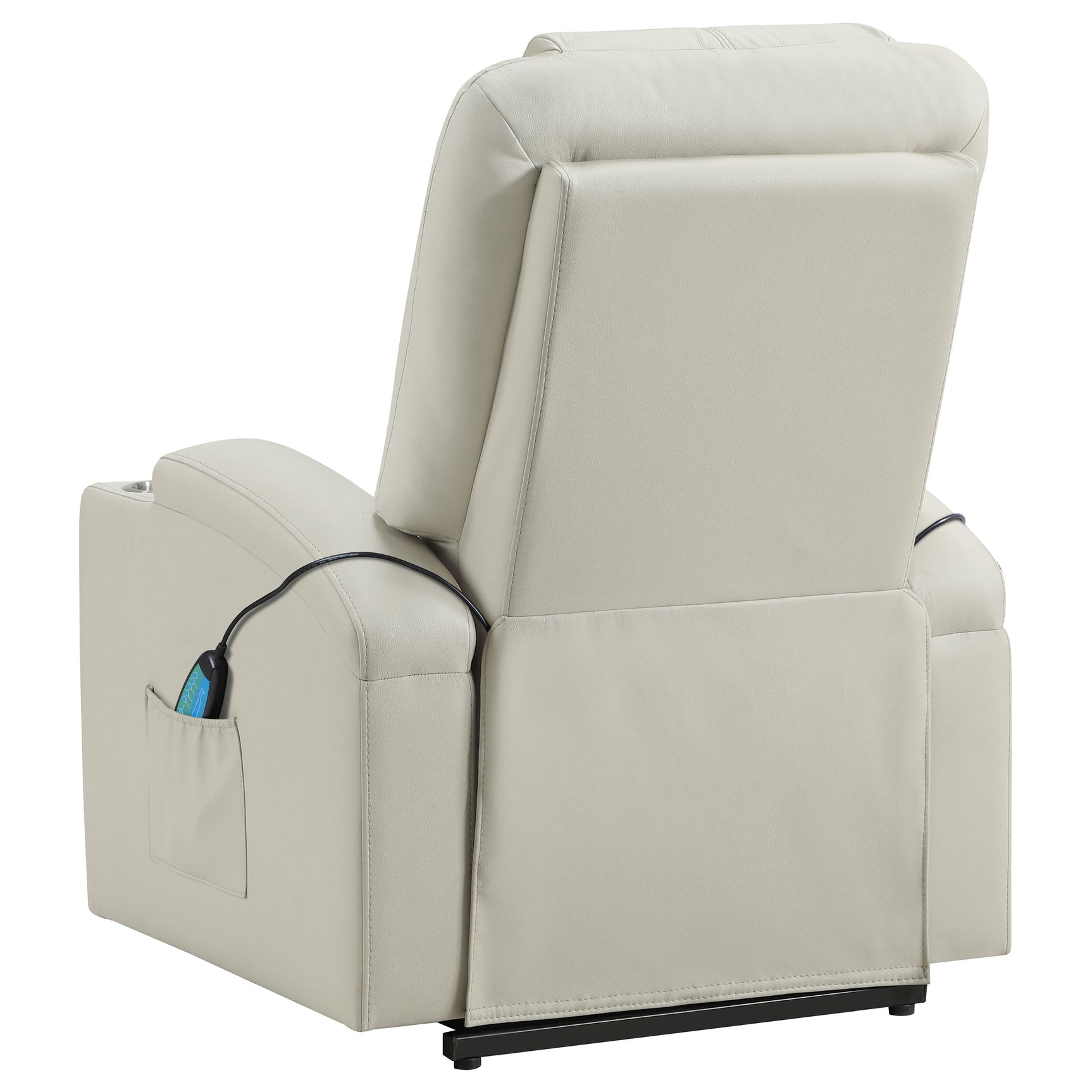 Armstrong Ivory Upholstered Power Lift Massage Recliner - Ornate Home
