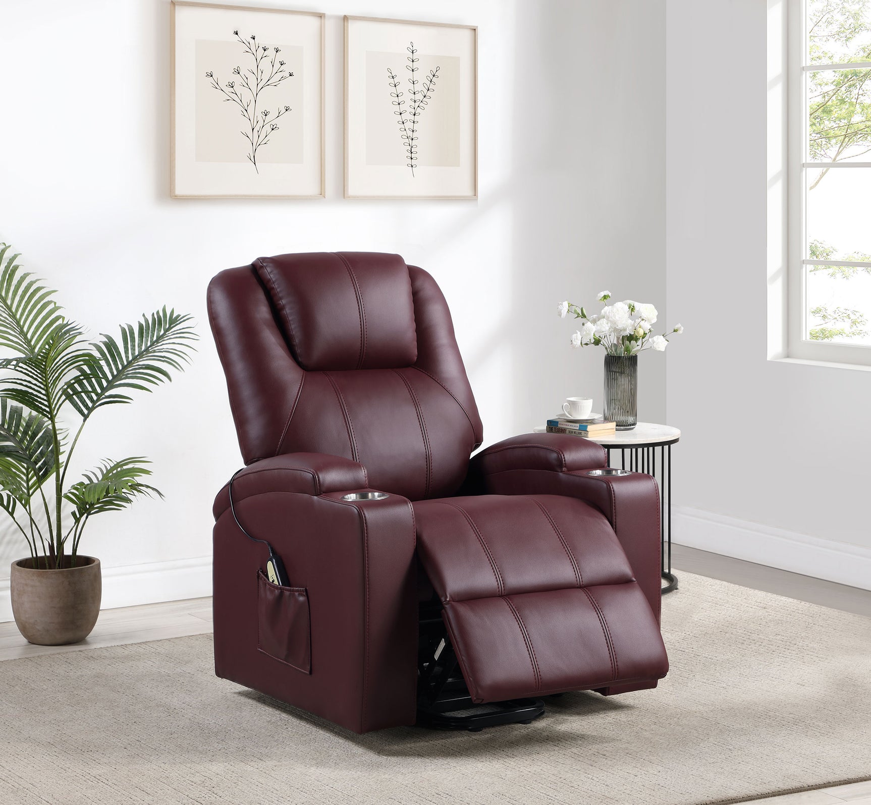 Armstrong Wine Power Lift Recliner - Ornate Home