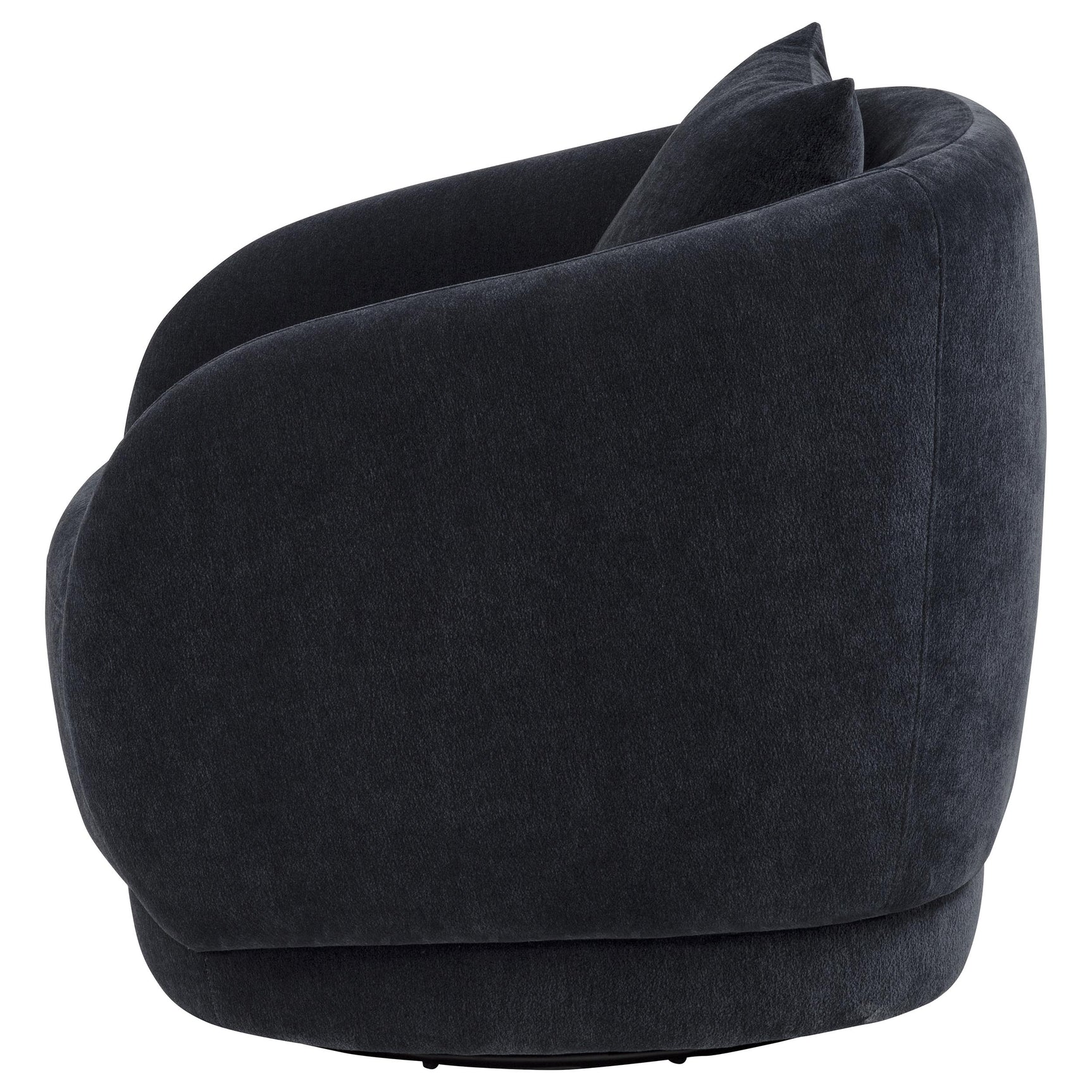 Arnaud Navy Chenille Upholstered Swivel Accent Chair - Ornate Home