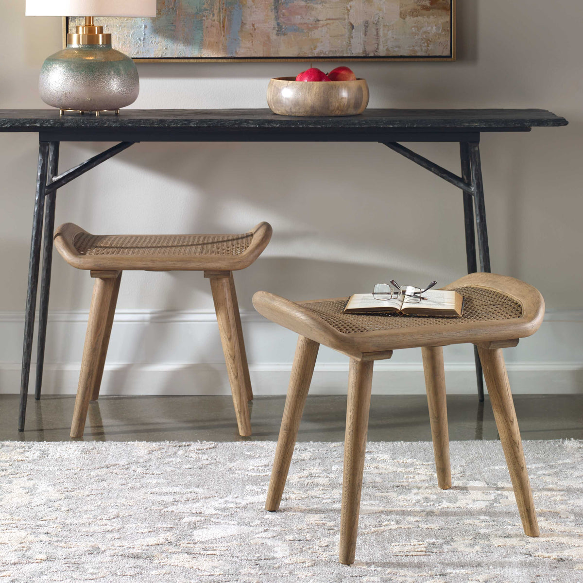 Arne Woodtone Scandinavian Small Bench - Ornate Home