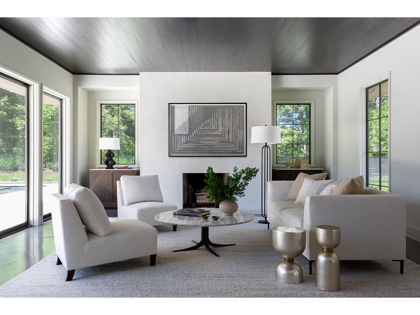 Aro Calacatta Marble/Satin Bronze Cocktail Table - Ornate Home