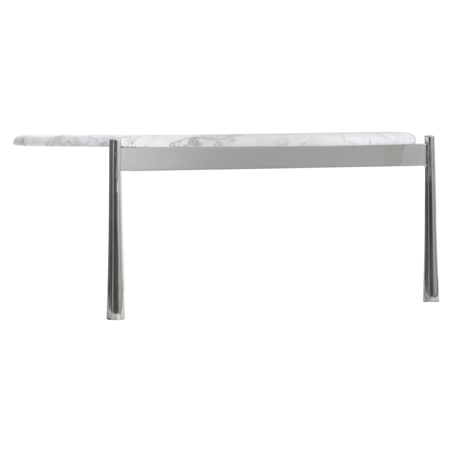 Arris Arabescato Marble/Polished Stainless Steel Cocktail Table - Ornate Home