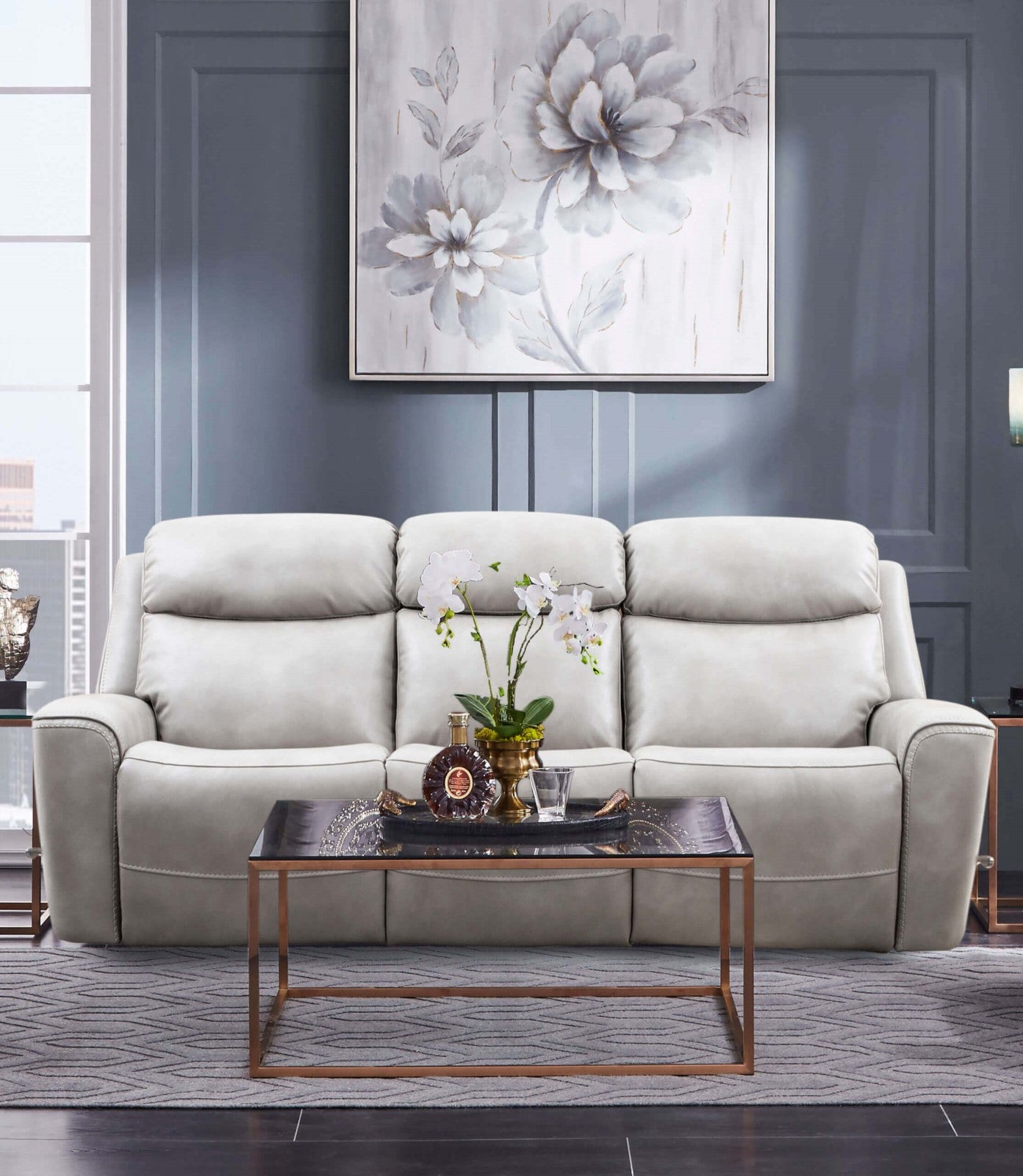 Artemia Light Taupe Power Reclining Sofa & Loveseat - Ornate Home