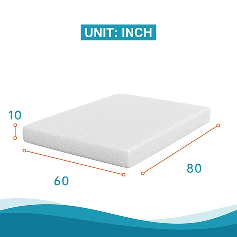 Artemisia White 10" Queen Memory Foam Mattress - Ornate Home