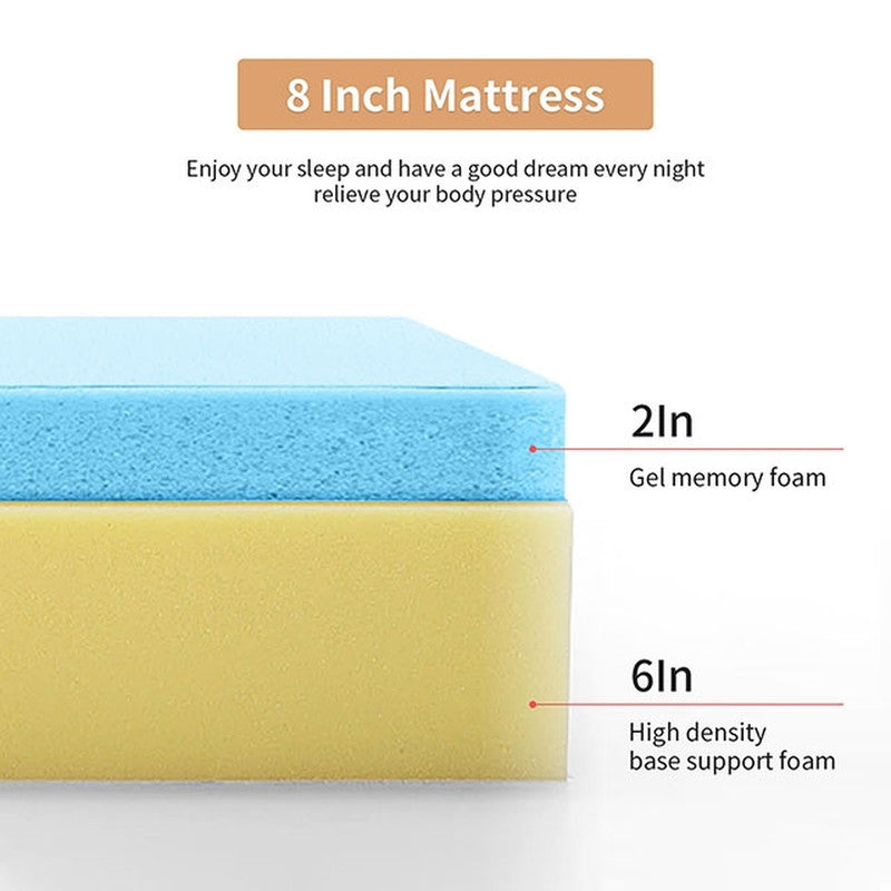 Artemisia White 8" E.King Memory Foam Mattress - Ornate Home