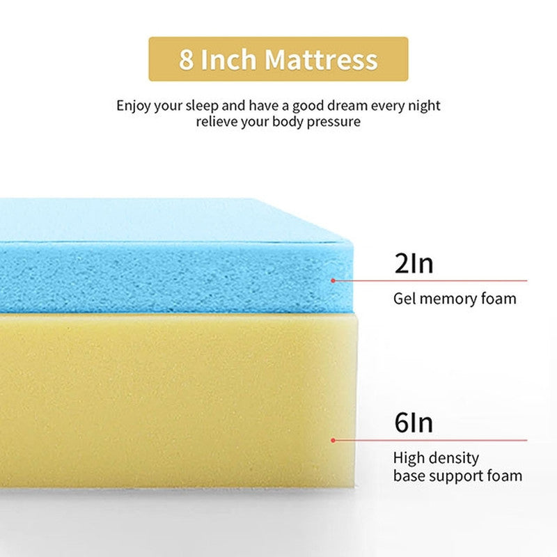 Artemisia White 8" Twin Memory Foam Mattress - Ornate Home