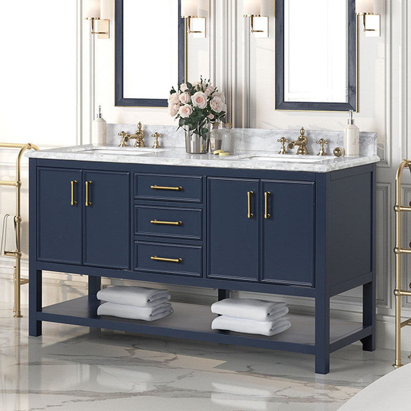 Arthur Blue 60" Vanity with Top/ Sink - Ornate Home