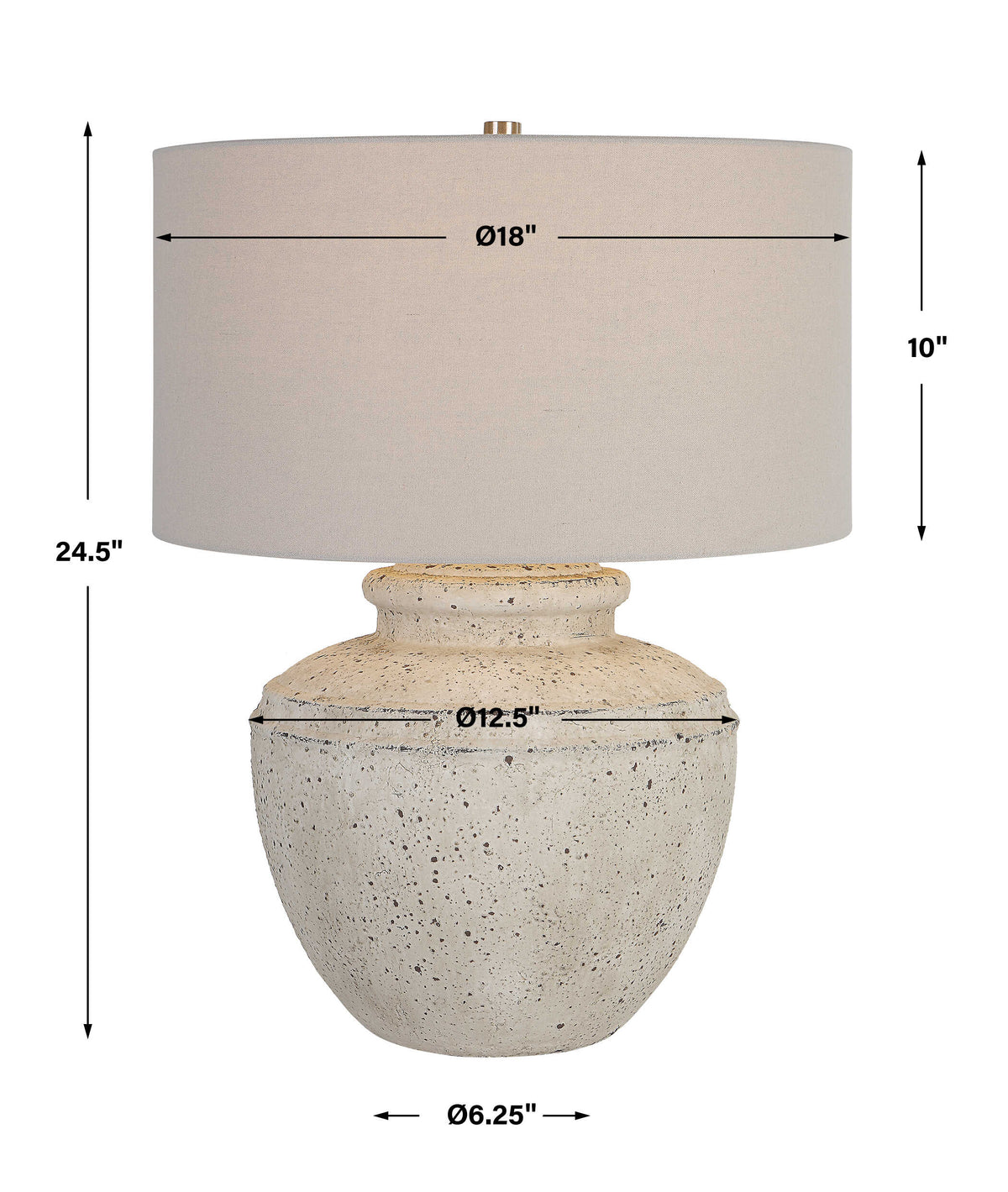 Artifact Gray/White Aged Stone Table Lamp - Ornate Home